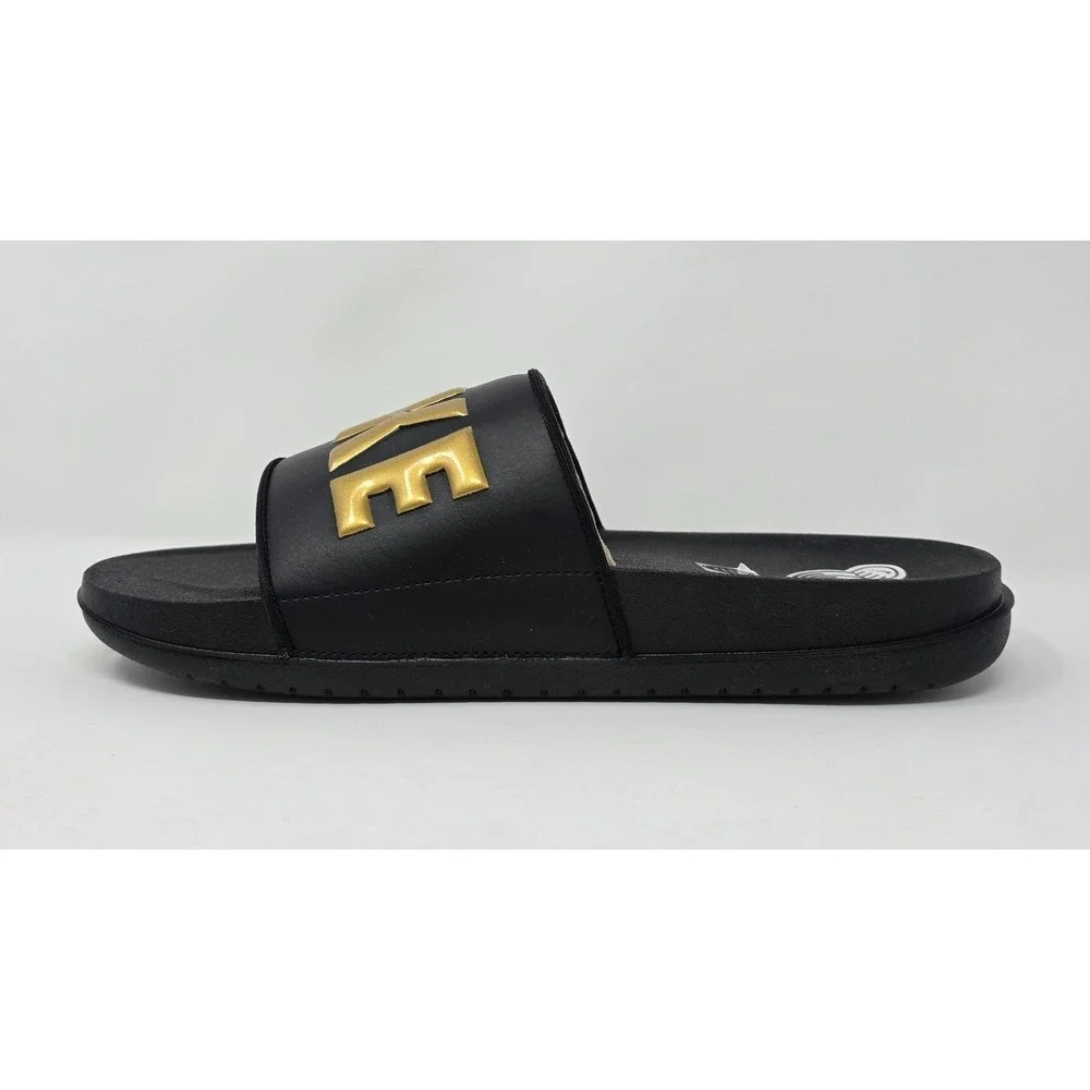 Nike Offcourt Slide Men's Black Metallic Gold Sandals BQ4639-010 Size 9
